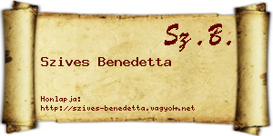 Szives Benedetta névjegykártya